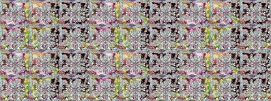 Raster illüstrasyonu. Küçük çiçekteki sevimli çiçek deseni. Güzel karalama çiçekleri olan kusursuz çiçek desenleri. Güzel kumaş deseni.