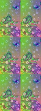 Yeşil yapraklı yabani çiçekler. Raster illüstrasyonu. Eskiz arkaplan modeli. Suluboya, elle çizilmiş.