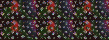 Tony 'nin kumaş kalıbını çiz. Küçük çiçekteki sevimli çiçek deseni. Modaya uygun kumaş deseni. Raster illüstrasyonu.