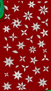 Renkli Bahar Teması eskiz kalıbı. Düz Çiçek Elementleri Tasarımı. Raster illüstrasyonundaki çiçek desenli çizim. Kırmızı renkte çiçekler.