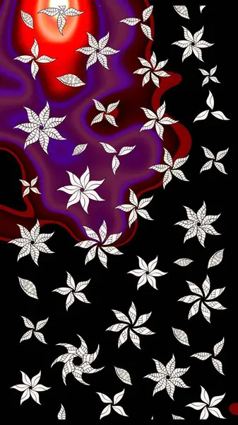 Raster - stok. Eskiz arkaplan modeli. Suluboya, elle çizilmiş. Vadinin çiçekleri siyah renklerde.