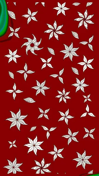 Renkli Bahar Teması eskiz kalıbı. Düz Çiçek Elementleri Tasarımı. Raster illüstrasyonundaki çiçek desenli çizim. Kırmızı renkte çiçekler.