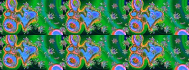 Yeşil renkli çiçekler. Elle boyanmış suluboya resim çizimi çiçekler ve bitkiler.