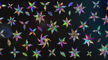 Çiçekli bahar çiçekleri. Motley illüstrasyonu. Robot resim. Moda baskıları için zarif bir şablon. Küçük çiçekte güzel bir desen. Küçük renkli çiçekler..