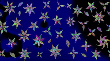 Şirin çiçekler. Raster Moda kumaş deseni. Çizgi çizimi deseni.