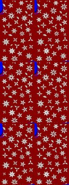 Çok renkli küçük çiçekler ve kırmızı renkli komik böcekler, raster desen, illüstrasyon.