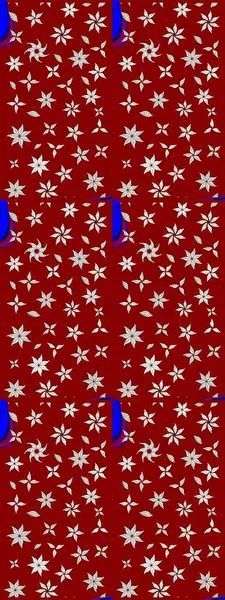 Çok renkli küçük çiçekler ve kırmızı renkli komik böcekler, raster desen, illüstrasyon.