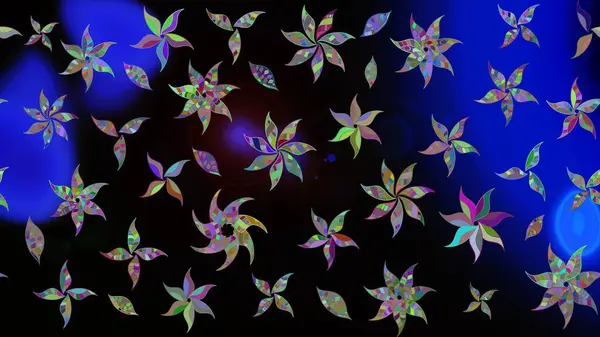 Raster illüstrasyonu. Yumuşak, bahar çiçekleri siyah renklerde. Raster çiçek desenli ve çiçekli..