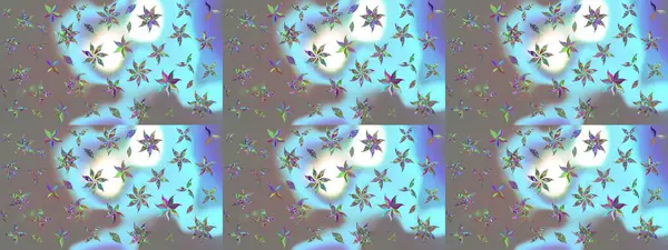 Düz Çiçek Elementleri Tasarımı. Çiçekli çizim şekli. Mavi renkli çiçekler. Renkli Bahar Teması çizim şablonu.