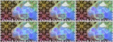 Kıvırcık, parlak örgü. Raster illüstrasyonu. Güzel, parlak, pürüzsüz kumaş, tuval. Eski moda arka plan. Çiçek çelengi. Şablon, pürüzsüz, çiçekli kenar..