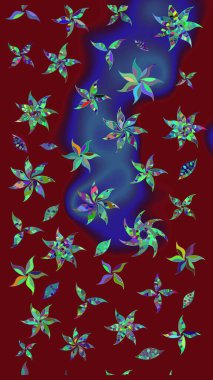 Raster illüstrasyonu. Anti-stres için soyut örnek sayfası. Kırmızı renklerde.