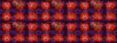 Raster illüstrasyonu. Kristal kar taneleri kahverengi, kırmızı ve turuncu renklerde.