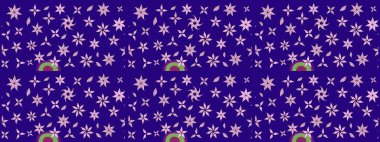 Raster illüstrasyonundaki çiçek desenli çizim. Süslü kumaş deseni. Düz Çiçek Elementleri Tasarımı. Renkli Bahar Teması çizim şablonu.