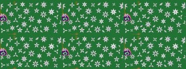 Raster çiçek desenli çiçek deseni, yapraklar, dekoratif elementler, sıçrama, lekeler, el çizimi kontur çizgileri ve Doodle çizim stili, grafik raster çizim çizimi.