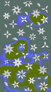 Hediye ambalaj kağıdı, tebrik kartları, posterler ve pankart tasarımı. Tarafsız renklerde çiçekler. Raster düz çiçek çizim deseni.