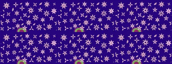 Raster illüstrasyonundaki çiçek desenli çizim. Süslü kumaş deseni. Düz Çiçek Elementleri Tasarımı. Renkli Bahar Teması çizim şablonu.