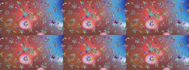 Sevimli çiçek raster deseni. Düz Çiçek Elementleri Tasarımı. Sketch Colour Spring Theme eskiz kalıbı. Kahverengi renkte çiçekler.