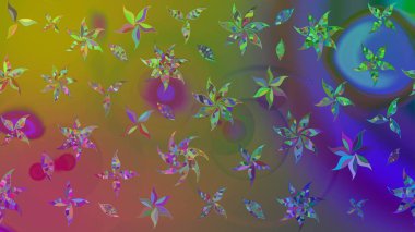 Küçük bir çiçekte eskiz deseni. Güzel kumaş deseni. Raster illüstrasyonu. Güzel çiçek arkaplanı..