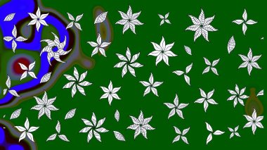 Küçük çiçekteki sevimli çiçek deseni. Yeşil renkte çiçekler.