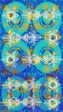 Mavi, nötr ve yeşil ikon silueti. Noel tasarımı için. Kar tanesi kışı mavi, nötr ve yeşil renklerde izole edilir. Yeni yıl tabelası. Raster illüstrasyonu. Kutlamanın sembolü.