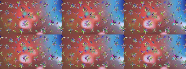 Sevimli çiçek raster deseni. Düz Çiçek Elementleri Tasarımı. Sketch Colour Spring Theme eskiz kalıbı. Kahverengi renkte çiçekler.