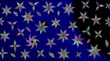 Üzerinde gelincikler ve vadi zambakları olan renkli çiçek desenli nakış deseni. Tekstil tasarımı için mavi renkli geleneksel halk çiçekleri buketi.