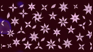 Çiçek desenli çizim. Raster illüstrasyonu. Kahverengi renkli çiçekler. Raster illüstrasyonu. Asya tekstil tarzında.