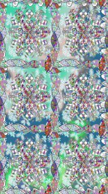 Rengarenk çiçekleri ve doğal renklerde yaprakları olan harika, pürüzsüz çiçek deseni. Moda baskıları için zarif bir şablon. Halk tarzı. Modern çiçek arkaplanı.