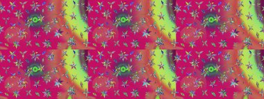 Mor renkte çiçekler. Renkli Bahar Teması eskiz kalıbı. Çiçek desenli çizim. Raster illüstrasyonu. Düz Çiçek Elementleri Tasarımı. Asya tekstil tarzında.