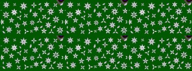 Çiçekli karalama şeklinde Raster çiçek deseni. Yumuşak, yeşil renkli yaz çiçekleri. Raster illüstrasyonu.