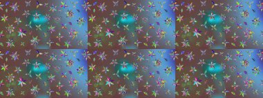 Sevimli çiçek raster deseni. Renkli Yaz Temalı eskiz kalıbı. Modaya uygun kumaş deseni. Düz Çiçek Elementleri Tasarımı.