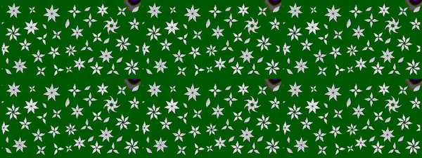 Çiçekli karalama şeklinde Raster çiçek deseni. Yumuşak, yeşil renkli yaz çiçekleri. Raster illüstrasyonu.