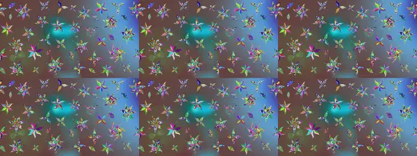 Sevimli çiçek raster deseni. Renkli Yaz Temalı eskiz kalıbı. Modaya uygun kumaş deseni. Düz Çiçek Elementleri Tasarımı.