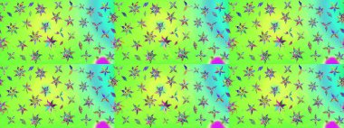 Renkli Bahar Teması eskiz kalıbı. Raster illüstrasyonu. Düz Çiçek Elementleri Tasarımı. Yeşil renkte zarif çiçekler ve suluboya..