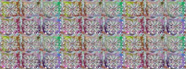 Raster deseni. Ağaç dallı bahar çiçekleri, çiçek siluetiyle nötr renkler.