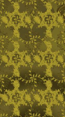 Bahar Tema Dikişsiz desen arka plan rengi. Düz çiçek öğeleri tasarım. Raster çizimde sorunsuz çiçek desenli. Fantezi kumaş deseni.