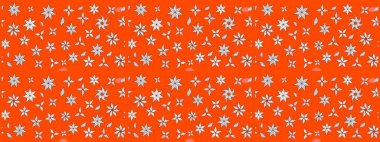 Turuncu renkli parlak çiçekli halı deseni..