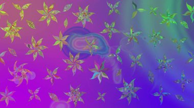 Düz Çiçek Elementleri Tasarımı. Eskiz klasiği. Renkli Bahar Teması eskiz kalıbı. Raster Şirin kumaş deseni.