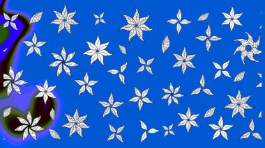 Çiçekli karalama şeklinde Raster çiçek deseni. Yumuşak, yaz çiçekli arka plan. Mavi renkte çiçekler.