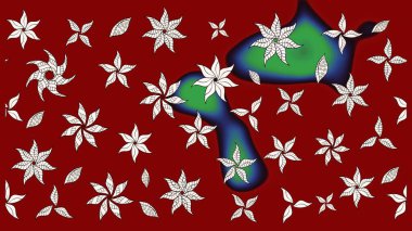 Küçük çiçekteki sevimli çiçek deseni. Modaya uygun kumaş deseni. Raster illüstrasyonu. Tony 'nin kumaş desenini çiz.