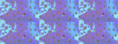 Raster illüstrasyonu. Mor renkli çiçekler. Çiçekli çiçek deseni, suluboya. Düz Çiçek Elementleri Tasarımı. Renkli Bahar Teması çizim şablonu.