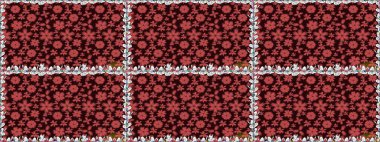 Raster deseni. Sanat, çiçeklere ilham verir ve arka plan bırakır. Karalama çiçekleri kusursuz desen. Kahverengi el çizimi desen.