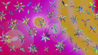 Güzel eskiz şekli. Raster çiçekli arka plan. Renkli Yaz Temalı eskiz kalıbı. Yazdır. Güzel kumaş deseni. Düz Çiçek Elementleri Tasarımı.