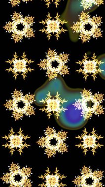 Modern tasarım posteri, kapak resmi, siyah, sarı ve kahverengi renkli kart tasarımı. Kar taneleri tasarımı. Retro stil dokusu, şablon kış elementleri. Moda olmuş kar taneleri ve elementler Memphis kartları.