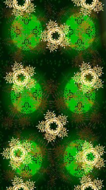 Raster Noel soyut renkli arka plan ve tatlı kar tanesi. Kar taneli yeşil, mavi ve gri renkler. Raster illüstrasyonu.