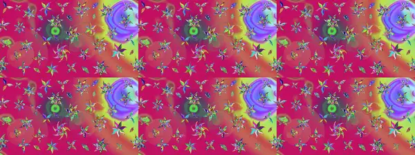 Çizim çiçek deseni duvar kâğıdı olarak kullanılabilir. Mor renkte çiçekler. Raster illüstrasyonu.