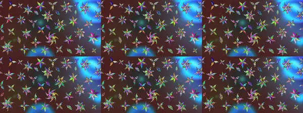 Raster illüstrasyonu. Kahverengi renkli çiçekler. Küçük çiçekte sevimli çiçek deseni var..