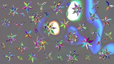 Çiçek izi. Suluboya çizim kalıbı. Suluboya tarzında gri renkte çiçekler.