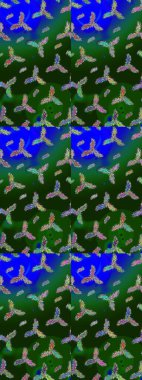 Düz kar karalama ikonları, kar taneleri silueti yeşil, mavi ve gri renkler noel afişi, kartlar. Güzel soyut kar taneleri raster tasarımı. Yeni yıl kar tanesi.