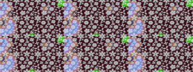 Raster illüstrasyonu. Bokeh kahverengisi, grisi ve kar taneleri olan dekoratif Noel arkaplanı.